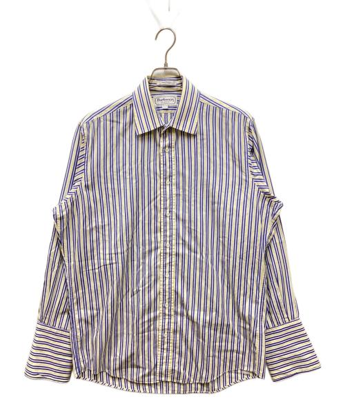 Burberry's（バーバリー）Burberry's (バーバリーズ) ダブルカフスドレスシャツ ブルー サイズ:15.5-34の古着・服飾アイテム