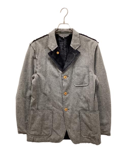 COMME des GARCONS HOMME PLUS（コムデギャルソンオムプリュス）COMME des GARCONS HOMME PLUS (コムデギャルソンオムプリュス) AD2002パイルライナーインサイドアウトジャケット グレー サイズ:Mの古着・服飾アイテム