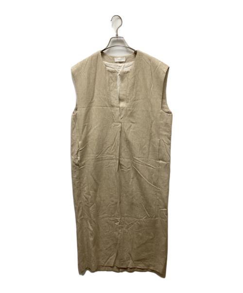 KAGURE（カグレ）KAGURE (カグレ) リネンレーヨンスキッパーワンピース アイボリーの古着・服飾アイテム