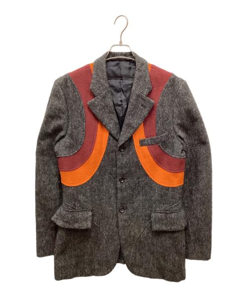 COMME des GARCONS HOMME PLUS（コムデギャルソンオムプリュス）COMME des GARCONS HOMME PLUS (コムデギャルソンオムプリュス) AD2003ヘリンボーン切替3Bジャケット グレー サイズ:Mの古着・服飾アイテム