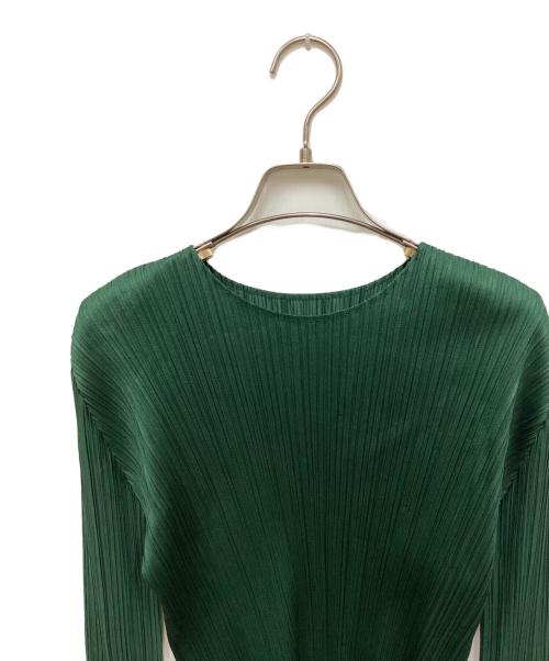 PLEATS PLEASE（プリーツプリーズ）PLEATS PLEASE (プリーツプリーズ) プリーツカットソー グリーン サイズ:3の古着・服飾アイテム
