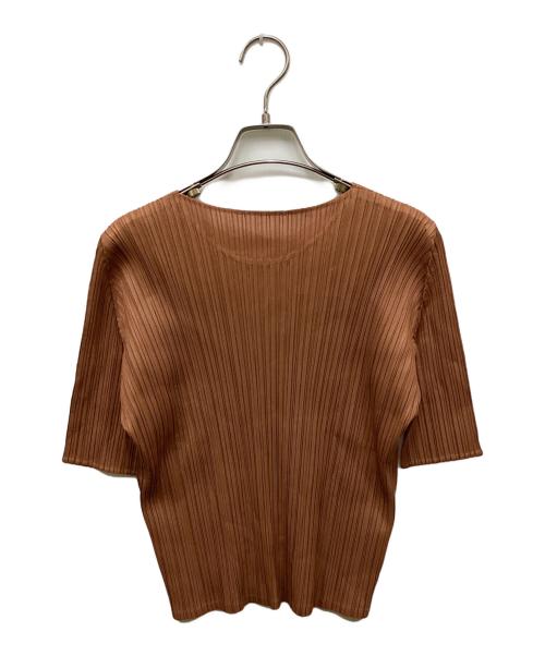 PLEATS PLEASE（プリーツプリーズ）PLEATS PLEASE (プリーツプリーズ) 半袖プリーツカットソー ベージュ サイズ:3の古着・服飾アイテム