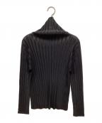 PLEATS PLEASEプリーツプリーズ）の古着「タートルネックプリーツカットソー」｜ブラック