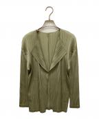 PLEATS PLEASEプリーツプリーズ）の古着「トッパープリーツカーディガン」｜グリーン