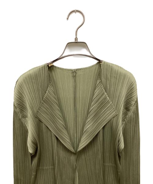 PLEATS PLEASE（プリーツプリーズ）PLEATS PLEASE (プリーツプリーズ) トッパープリーツカーディガン グリーン サイズ:3の古着・服飾アイテム