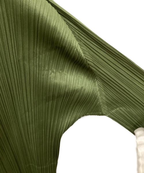 PLEATS PLEASE（プリーツプリーズ）PLEATS PLEASE (プリーツプリーズ) トッパープリーツロングカーディガン グリーン サイズ:3の古着・服飾アイテム