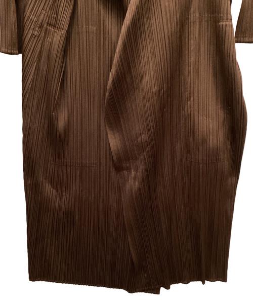 PLEATS PLEASE（プリーツプリーズ）PLEATS PLEASE (プリーツプリーズ) ベルテッドプリーツカーディガン ブラウン サイズ:3の古着・服飾アイテム