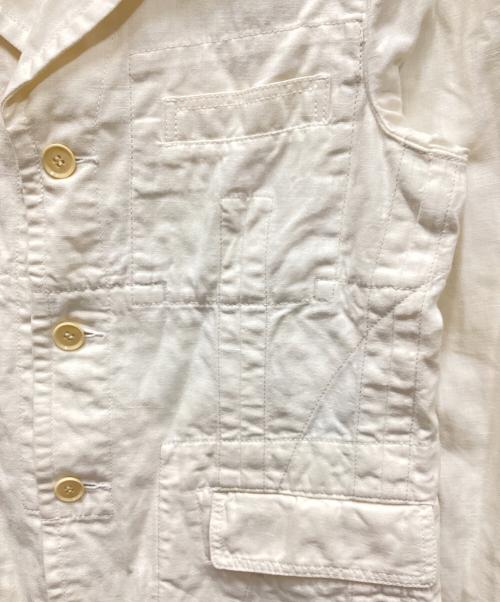 COMME des GARCONS HOMME PLUS（コムデギャルソンオムプリュス）COMME des GARCONS HOMME PLUS (コムデギャルソンオムプリュス) AD2003ラミーコットンインサイドアウトジャケット ホワイト サイズ:Mの古着・服飾アイテム