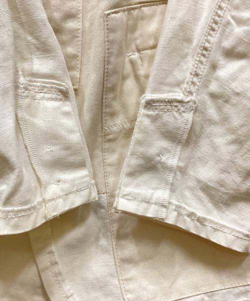 COMME des GARCONS HOMME PLUS（コムデギャルソンオムプリュス）COMME des GARCONS HOMME PLUS (コムデギャルソンオムプリュス) AD2003ラミーコットンインサイドアウトジャケット ホワイト サイズ:Mの古着・服飾アイテム