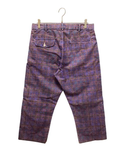 COMME des GARCONS HOMME（コムデギャルソン オム）COMME des GARCONS HOMME (コムデギャルソン オム) AD2000チェック柄プリントナイロントラウザーズ パープル サイズ:Mの古着・服飾アイテム