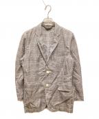 COMME des GARCONS HOMME PLUSコムデギャルソンオムプリュス）の古着「AD2011マルチボタンチェックジャケット」｜グレー