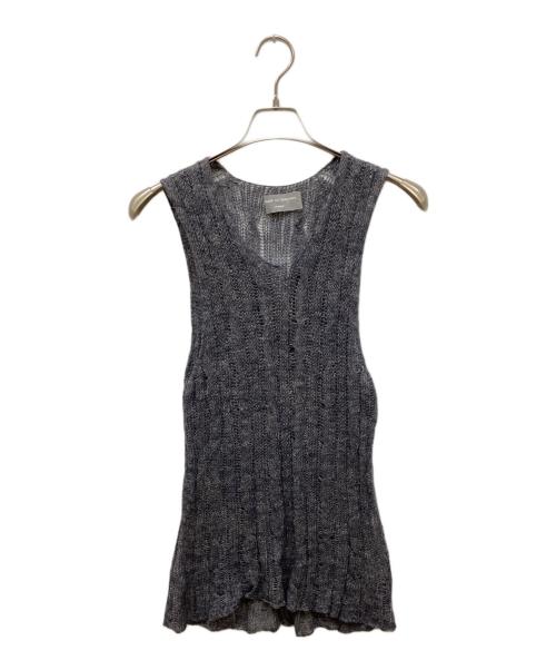 COMME des GARCONS HOMME（コムデギャルソン オム）COMME des GARCONS HOMME (コムデギャルソン オム) 田中オムノースリーブニット/タナカオム ネイビー×グレー サイズ:記載なしの古着・服飾アイテム