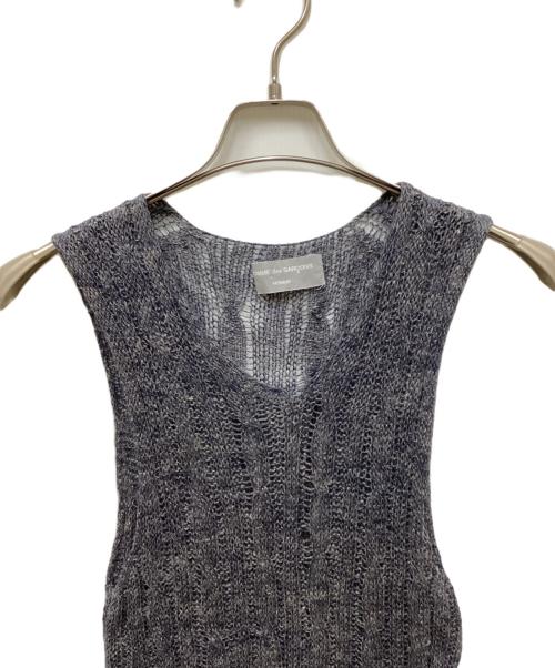 COMME des GARCONS HOMME（コムデギャルソン オム）COMME des GARCONS HOMME (コムデギャルソン オム) 田中オムノースリーブニット/タナカオム ネイビー×グレー サイズ:記載なしの古着・服飾アイテム