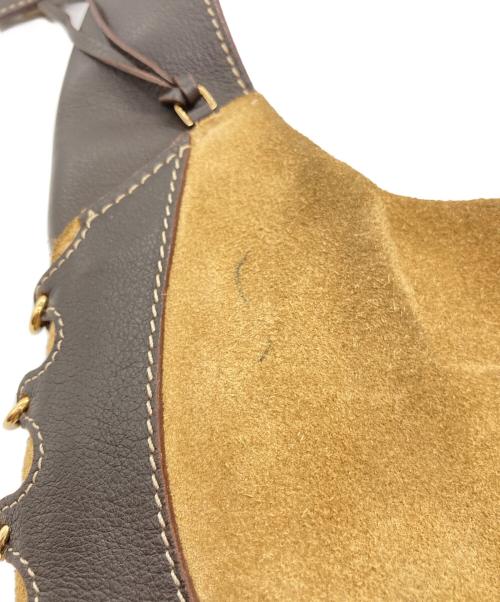 LOEWE（ロエベ）LOEWE (ロエベ) ワンショルダースウェード切替バッグ ベージュの古着・服飾アイテム