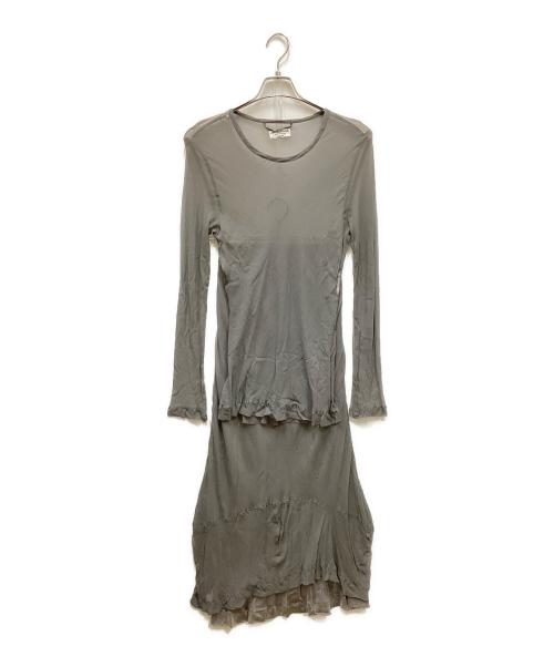 ROBE DE CHAMBRE COMME DES GARCONS（ローブドシャンブル コムデギャルソン）ROBE DE CHAMBRE COMME DES GARCONS (ローブドシャンブル コムデギャルソン) AD1993シアーセットアップ グレー サイズ:ーの古着・服飾アイテム