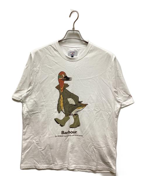 Noah（ノア）Noah (ノア) Barbour (バブアー) Duck graphic t-shirt/ダックグラフィックTシャツ ホワイト サイズ:Lの古着・服飾アイテム