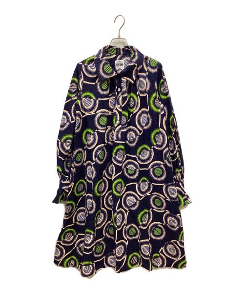 NOMADIC ARTISAN（ノマディックアルティザン）NOMADIC ARTISAN (ノマディックアルティザン) 総柄ワンピース ネイビー サイズ:Sの古着・服飾アイテム