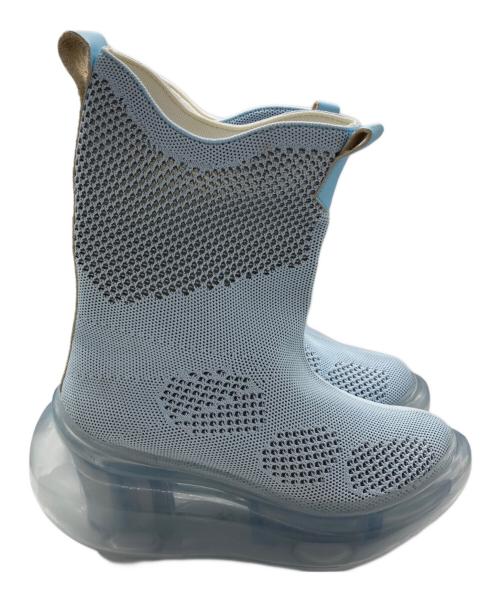 Jenny Fax（ジェニーファックス）Jenny Fax (ジェニーファックス) Western knit boots スカイブルー サイズ:39の古着・服飾アイテム