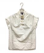 LOUIS VUITTONルイ ヴィトン）の古着「モノグラムノースリーブハイネックブラウス」｜ホワイト