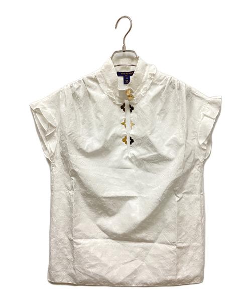 LOUIS VUITTON（ルイ ヴィトン）LOUIS VUITTON (ルイ ヴィトン) モノグラムノースリーブハイネックブラウス ホワイト サイズ:34の古着・服飾アイテム