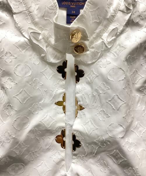 LOUIS VUITTON（ルイ ヴィトン）LOUIS VUITTON (ルイ ヴィトン) モノグラムノースリーブハイネックブラウス ホワイト サイズ:34の古着・服飾アイテム