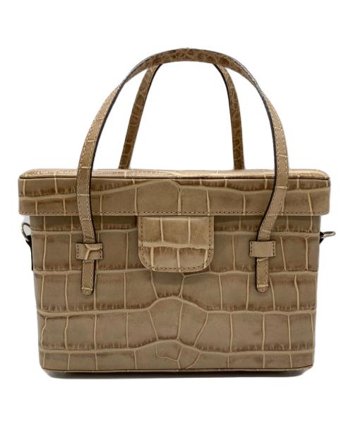 FOXEY NEWYORK（フォクシーニューヨーク）FOXEY NEWYORK (フォクシーニューヨーク) 型押し2WAYバニティバッグ ベージュの古着・服飾アイテム