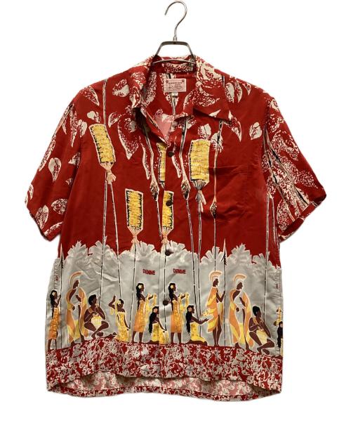 HAWAIIANDENIME（ハワイアンデニム）HAWAIIANDENIME (ハワイアンデニム) アロハシャツ レッド サイズ:Мの古着・服飾アイテム