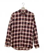 DSQUARED2ディースクエアード）の古着「リネンオンブレチェックシャツ」｜レッド