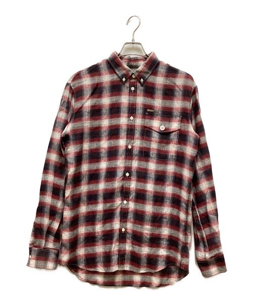 DSQUARED2（ディースクエアード）DSQUARED2 (ディースクエアード) リネンオンブレチェックシャツ レッド サイズ:46の古着・服飾アイテム
