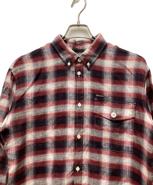 DSQUARED2（ディースクエアード）DSQUARED2 (ディースクエアード) リネンオンブレチェックシャツ レッド サイズ:46の古着・服飾アイテム