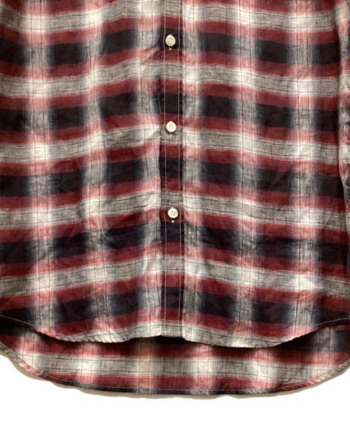 DSQUARED2（ディースクエアード）DSQUARED2 (ディースクエアード) リネンオンブレチェックシャツ レッド サイズ:46の古着・服飾アイテム