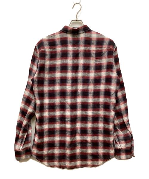 DSQUARED2（ディースクエアード）DSQUARED2 (ディースクエアード) リネンオンブレチェックシャツ レッド サイズ:46の古着・服飾アイテム