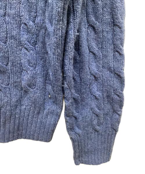 POLO RALPH LAUREN（ポロ・ラルフローレン）POLO RALPH LAUREN (ポロ・ラルフローレン) カシミヤブレンドケーブルニット ブルー サイズ:Lの古着・服飾アイテム