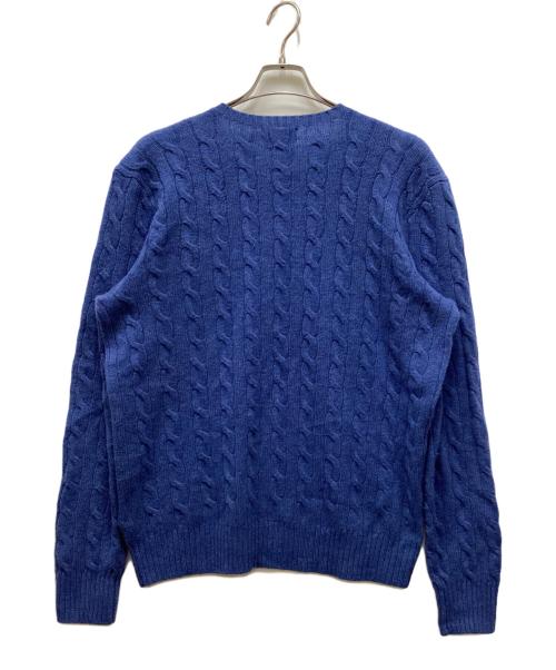 POLO RALPH LAUREN（ポロ・ラルフローレン）POLO RALPH LAUREN (ポロ・ラルフローレン) カシミヤブレンドケーブルニット ブルー サイズ:Lの古着・服飾アイテム