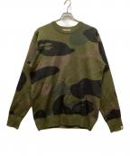 A BATHING APEア ベイシング エイプ）の古着「GIANT 1ST CAMO WIDE FIT KNIT」｜オリーブ