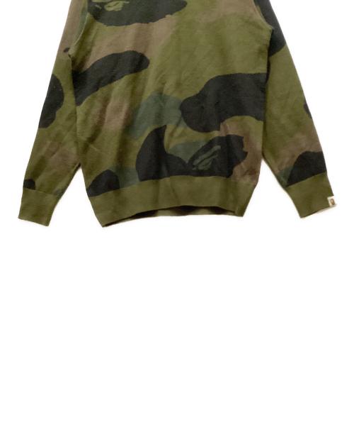 A BATHING APE（ア ベイシング エイプ）A BATHING APE (ア ベイシング エイプ) GIANT 1ST CAMO WIDE FIT KNIT オリーブ サイズ:XLの古着・服飾アイテム