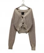 N.O.R.Cノーク）の古着「片畦ニットクロップドカーディガン」｜グレー