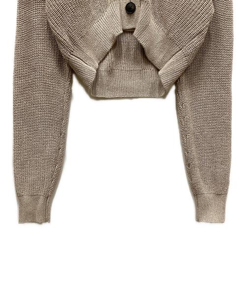 N.O.R.C（ノーク）N.O.R.C (ノーク) 片畦ニットクロップドカーディガン グレー サイズ:２の古着・服飾アイテム