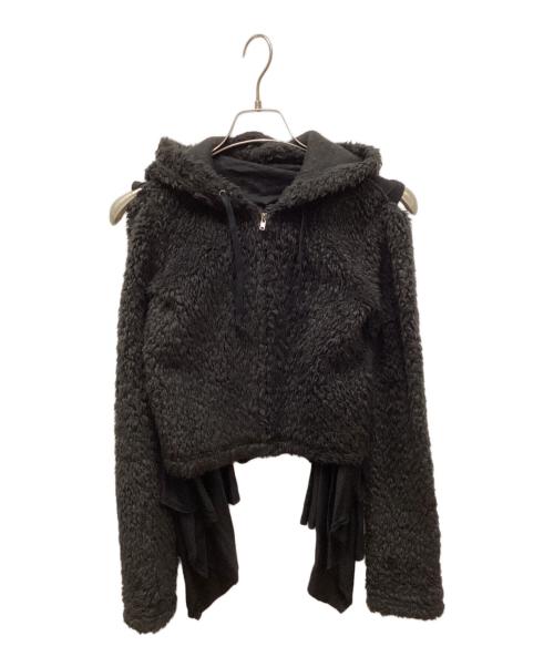 COMME des GARCONS（コムデギャルソン）COMME des GARCONS (コムデギャルソン) レイヤード切替ボアジップパーカー ブラック サイズ:Sの古着・服飾アイテム