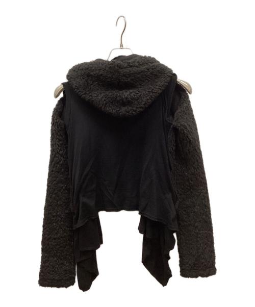 COMME des GARCONS（コムデギャルソン）COMME des GARCONS (コムデギャルソン) レイヤード切替ボアジップパーカー ブラック サイズ:Sの古着・服飾アイテム