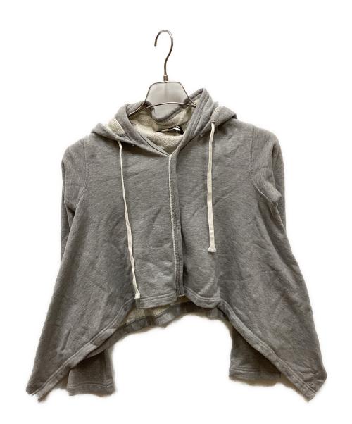 BLACK COMME des GARCONS（ブラックコムデギャルソン）BLACK COMME des GARCONS (ブラックコムデギャルソン) 変形短丈パーカー グレー サイズ:Sの古着・服飾アイテム