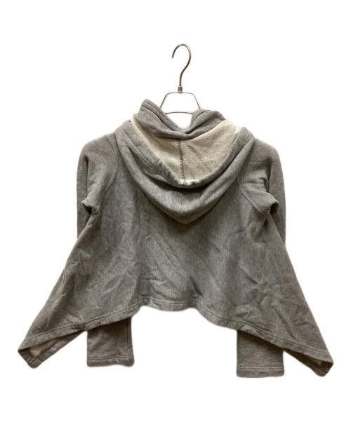 BLACK COMME des GARCONS（ブラックコムデギャルソン）BLACK COMME des GARCONS (ブラックコムデギャルソン) 変形短丈パーカー グレー サイズ:Sの古着・服飾アイテム