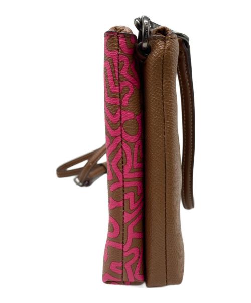 COACH（コーチ）COACH (コーチ) Keith Haring (キースヘリング) ショルダーバッグ ピンク×ベージュの古着・服飾アイテム