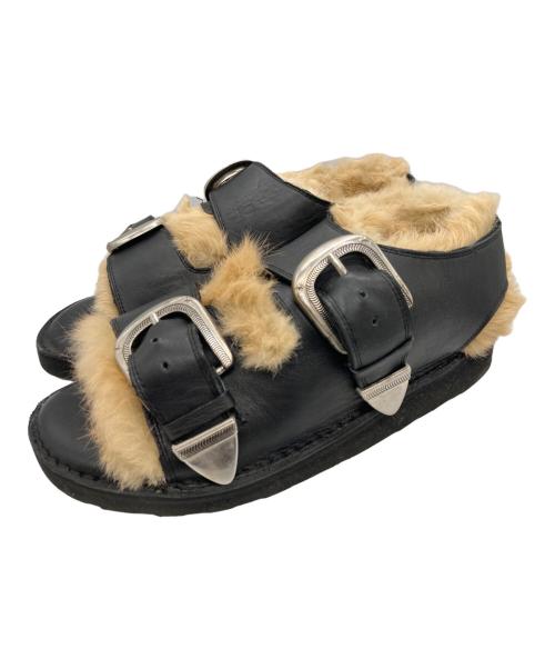 Caminando（カミナンド）Caminando (カミナンド) ファーサンダル ブラック サイズ:10の古着・服飾アイテム