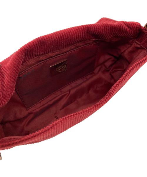 FENDI（フェンディ）FENDI (フェンディ) コーデュロイマンマバケット ハンドバッグ レッドの古着・服飾アイテム