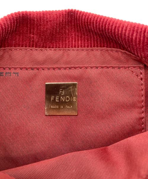 FENDI（フェンディ）FENDI (フェンディ) コーデュロイマンマバケット ハンドバッグ レッドの古着・服飾アイテム