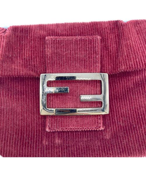 FENDI（フェンディ）FENDI (フェンディ) コーデュロイマンマバケット ハンドバッグ レッドの古着・服飾アイテム