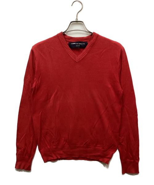 COMME des GARCONS HOMME（コムデギャルソン オム）COMME des GARCONS HOMME (コムデギャルソン オム) Vネックニット レッド サイズ:Sの古着・服飾アイテム