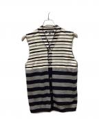 COMME des GARCONS HOMME DEUXコムデギャルソン オム ドゥ）の古着「ペンキ加工ボーダージレベスト」｜ネイビー×ホワイト