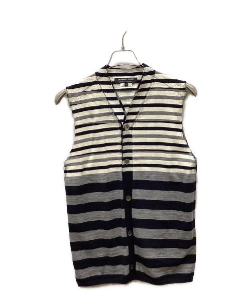 COMME des GARCONS HOMME DEUX（コムデギャルソン オム ドゥ）COMME des GARCONS HOMME DEUX (コムデギャルソン オム ドゥ) ペンキ加工ボーダージレベスト ネイビー×ホワイト サイズ:Sの古着・服飾アイテム